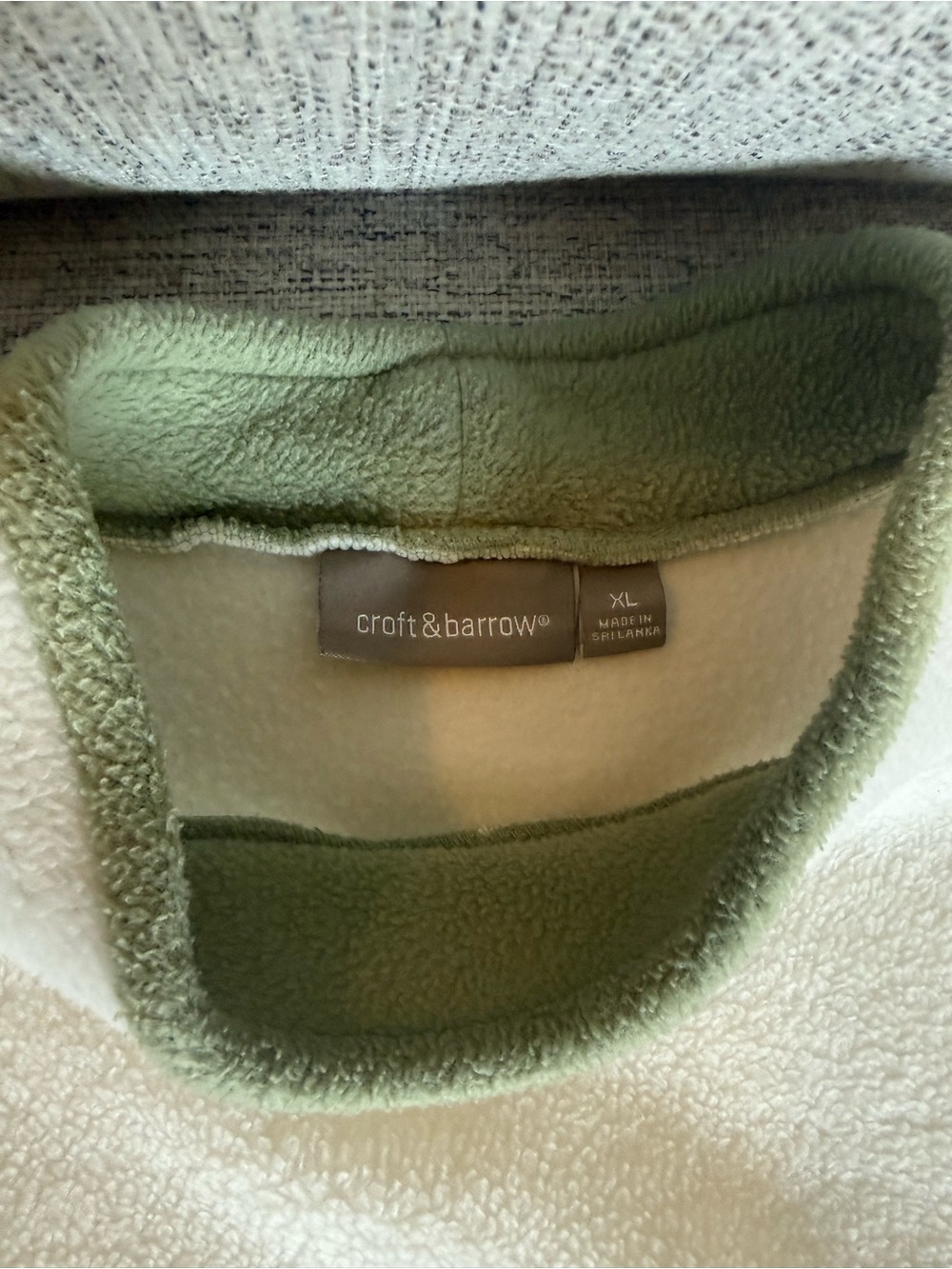 Croft & Barrow Cream Fleece Pullover Embroidered • Winter • Grandma Sweater• XL - Picture 5 of 6